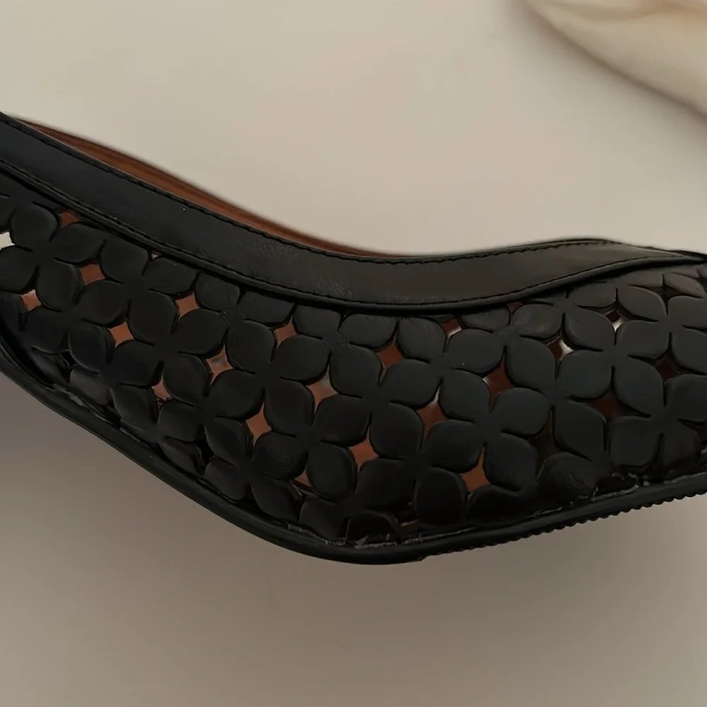 MADELINE Black Leather Sling Back Pumps Size 8M *NWOT*